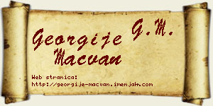 Georgije Mačvan vizit kartica